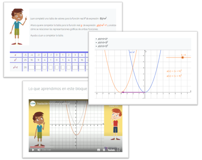 Captura de pantalla de actividades de matemática.