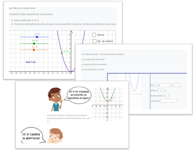 Captura de pantalla de actividades de matemática.