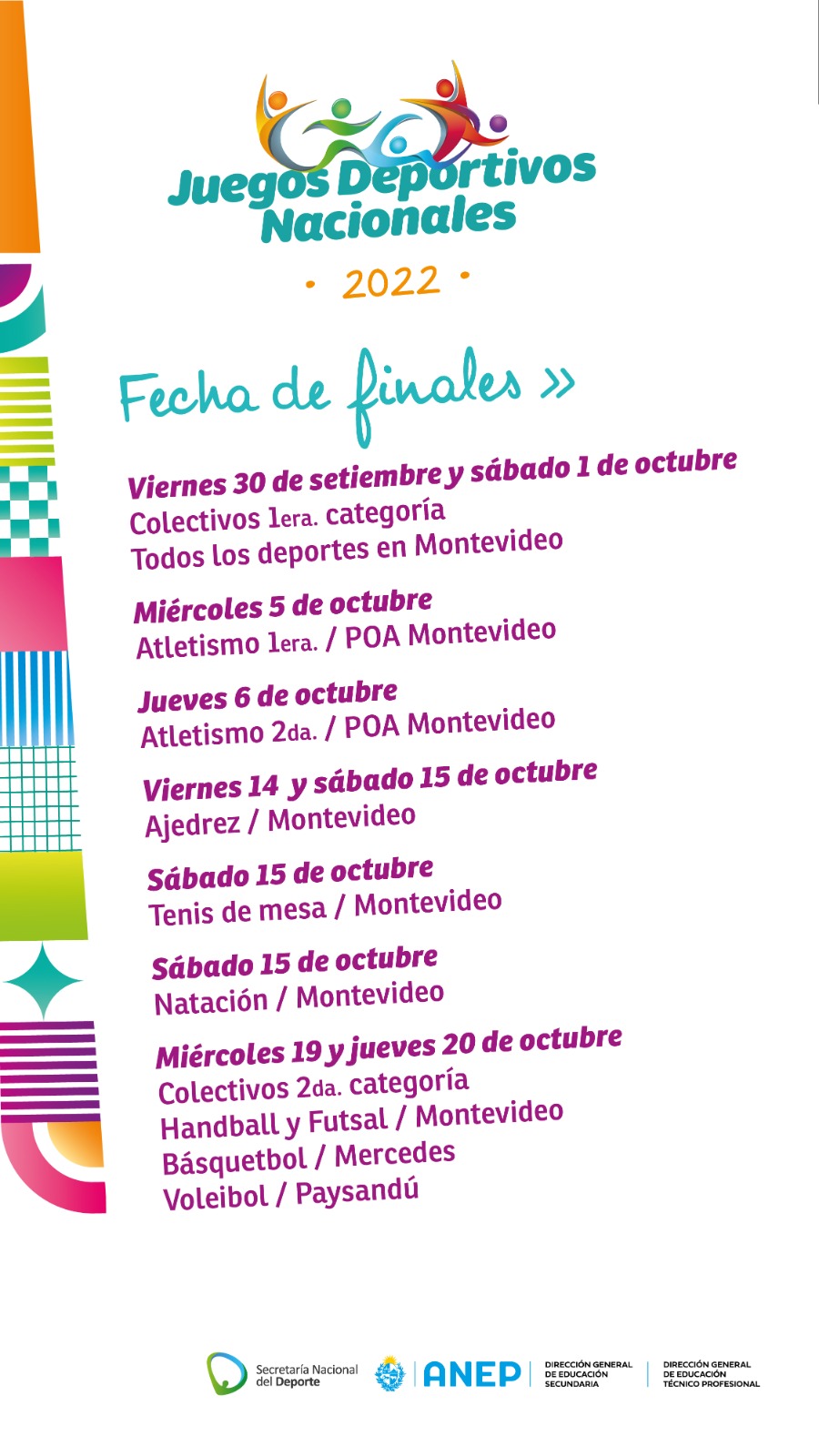 Afiche de finales de los JDN