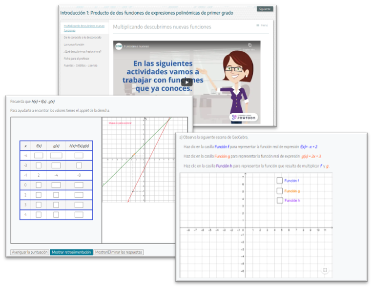 Captura de pantalla de actividades de matemática.