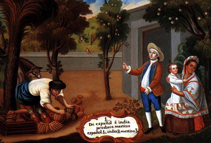 De español é india produce mestizo. Siglo XVIII.