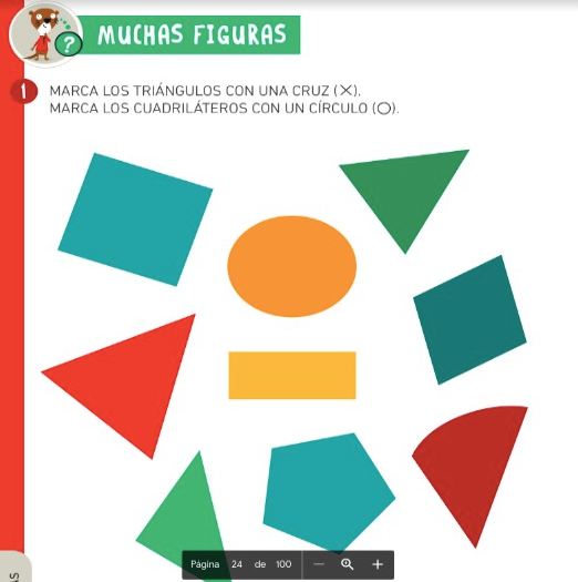 Actividad titulada muchas figuras en el cuaderno para hacer matemática en inicial