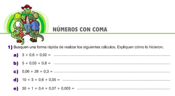 decimales en cuaderno para hacer matemática de quinto grado