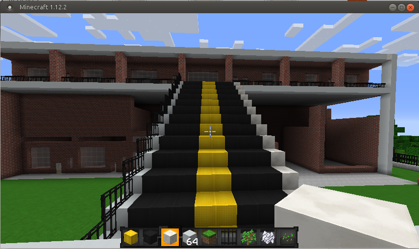 maqueta de la escalera en Minecraft