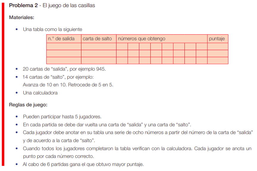 reglas para el juego de las casillas