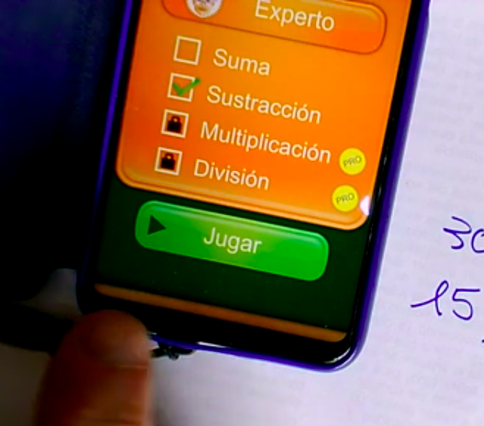 aplicación Math Duel para tablet