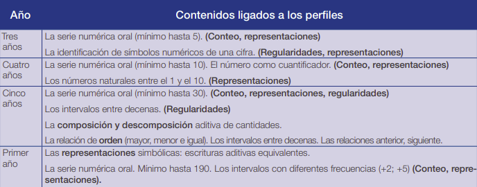 contenidos programáticos de inicial 3 años a primero ligados a perfiles