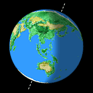 Imagen animada que muestra la tierra rotando.