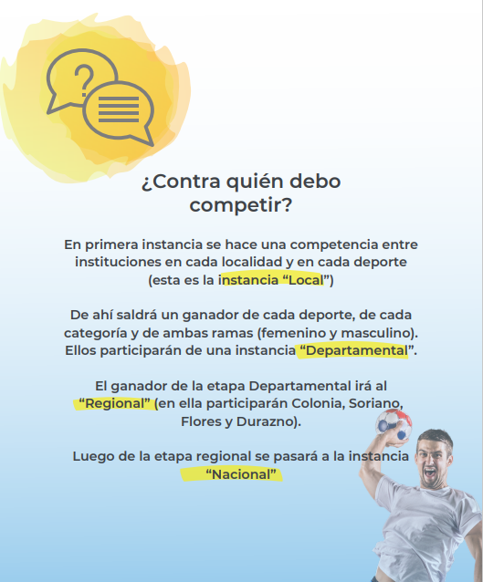Afiche que explica contra quién debo competir en los JDN.