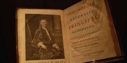 Imagen del libro Principios Matemáticos de la Filosofía Natural de Isaac Newton,
