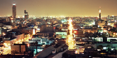 Contaminación lumínica en una gran ciudad