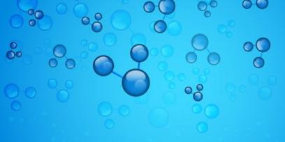 Representación artística de moléculas de agua