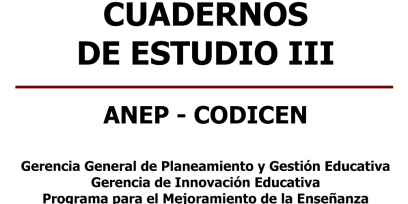 Texto que dice Cuadernos de estudio III, Anep codicen.