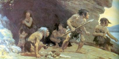 Pintura de unos neandertales