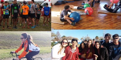 Collage de fotos de actividades físicas. 