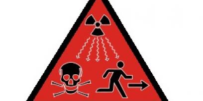 ícono de radiactividad