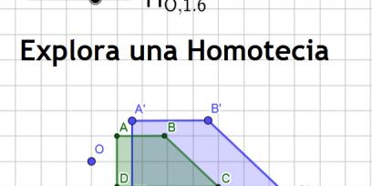 Cuadriláteros sobre cuadrícula con leyenda: Explora una Homotecia