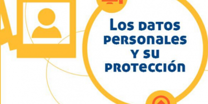 Ilustración de unas fotos y texto que dice los datos personales y su protección.