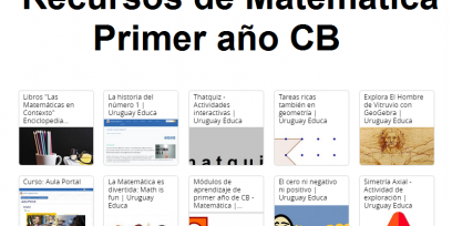 La imagen contiene imágenes de los recursos y el texto Recursos de Matemática primer año CB