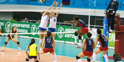 Partido de Vóleibol en juegos sudamericanos.