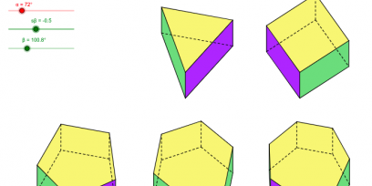 Prismas rectos de base de 3, 4, 5, 6 y 7 lados.