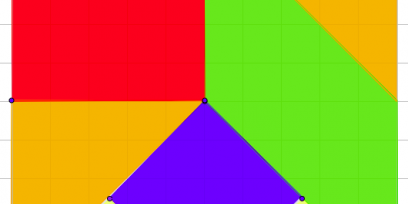 Tangram cuadrado creado con triángulos, cuadrados y paralelogramo tipo