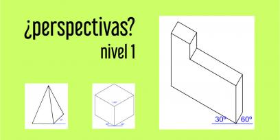 pirámide, cubo y prisma L representados en diferentes perspectivas