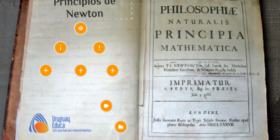 Primera página de libro Philosphiae Naturalis Principia Mathematica con la que se ha creado el recurso.