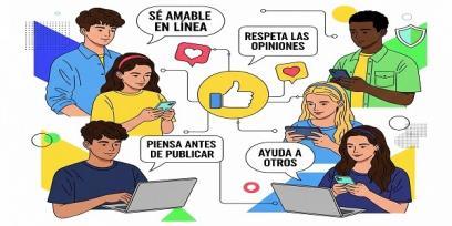 Jóvenes interactuando en Internet