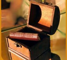El libro es un tesoro: libro adentro de un cofre