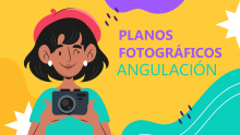 Ilustración de chica con cámara fotográfica