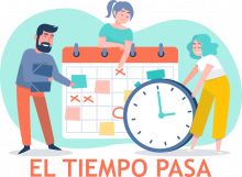 representación de calendario y reloj