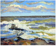 obra artística de paisaje marino
