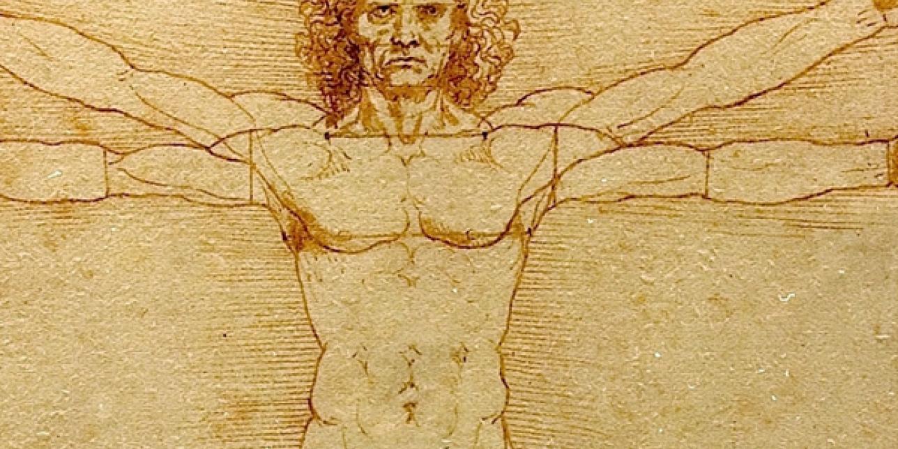 Fragmento de la obra 'Le proporzioni del corpo umano secondo Vitruvio' (el hombre de Vitruvio), de Leonardo Da Vinchi