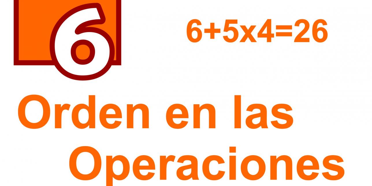 Imagen con texto Orden en las operaciones y el número 6