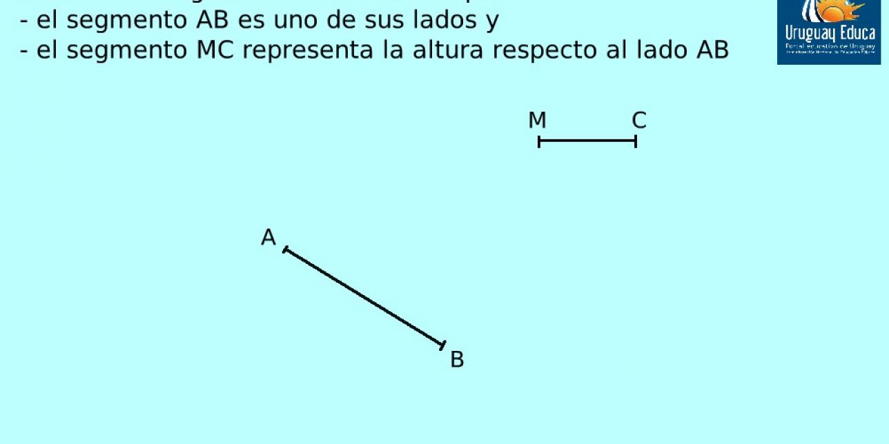 Segmentos dados para trazar triángulos