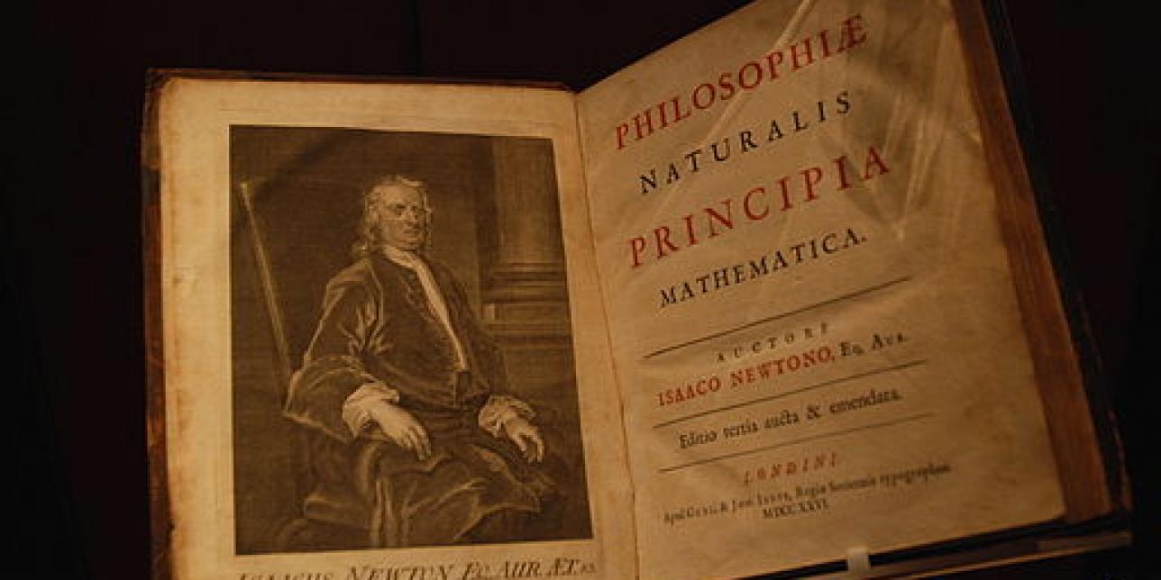 Imagen del libro Principios Matemáticos de la Filosofía Natural de Isaac Newton,