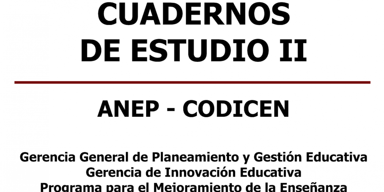 Texto que dice Cuadernos de estudio II, Anep codicen.