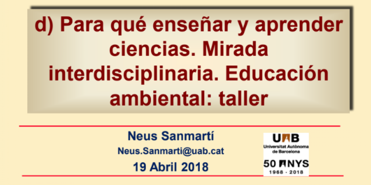 Diapositiva inicial utilizada por Neus Sanmmartí