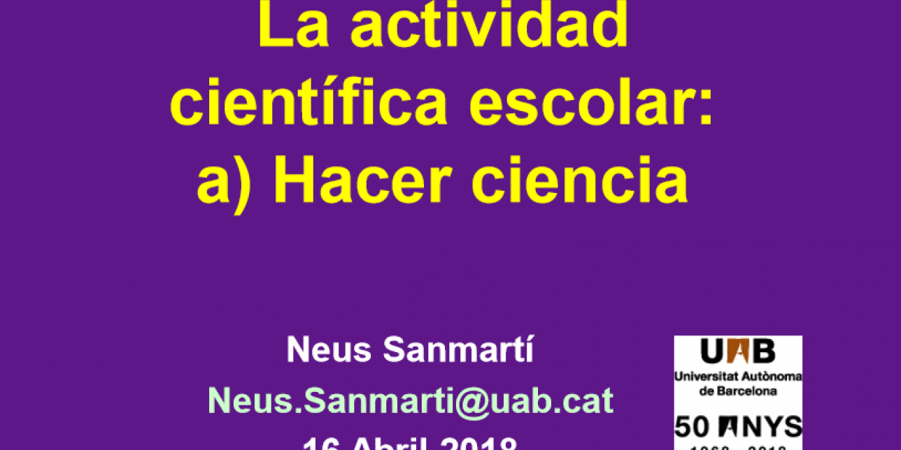 Diapositiva inicial utilizada por Neus Sanmmartí en el taller. 