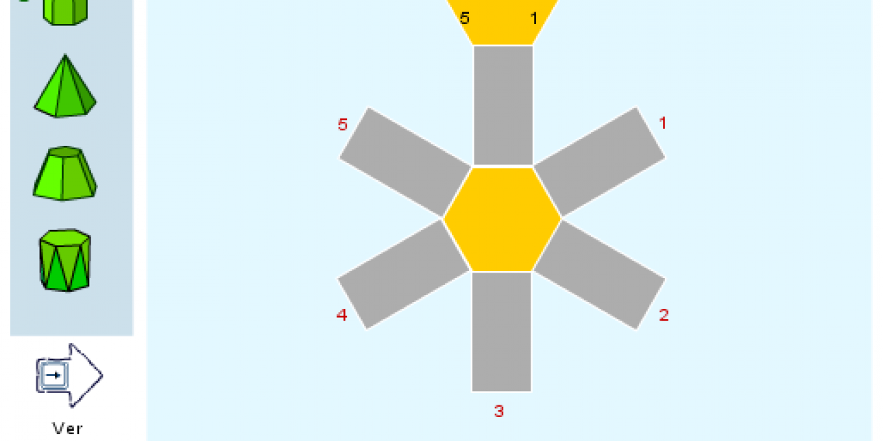 Un desarrollo posible del prisma de base hexagonal