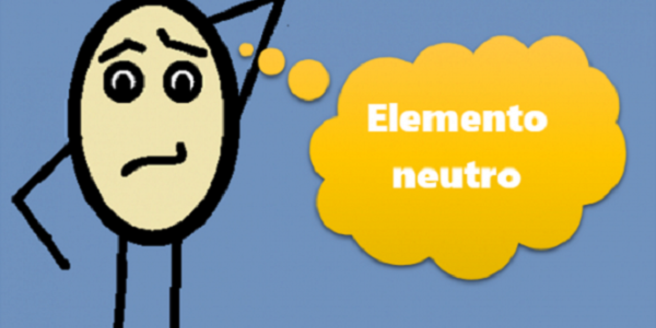 dibujo de un cero conflictuado y el texto "Elemento Neutro"