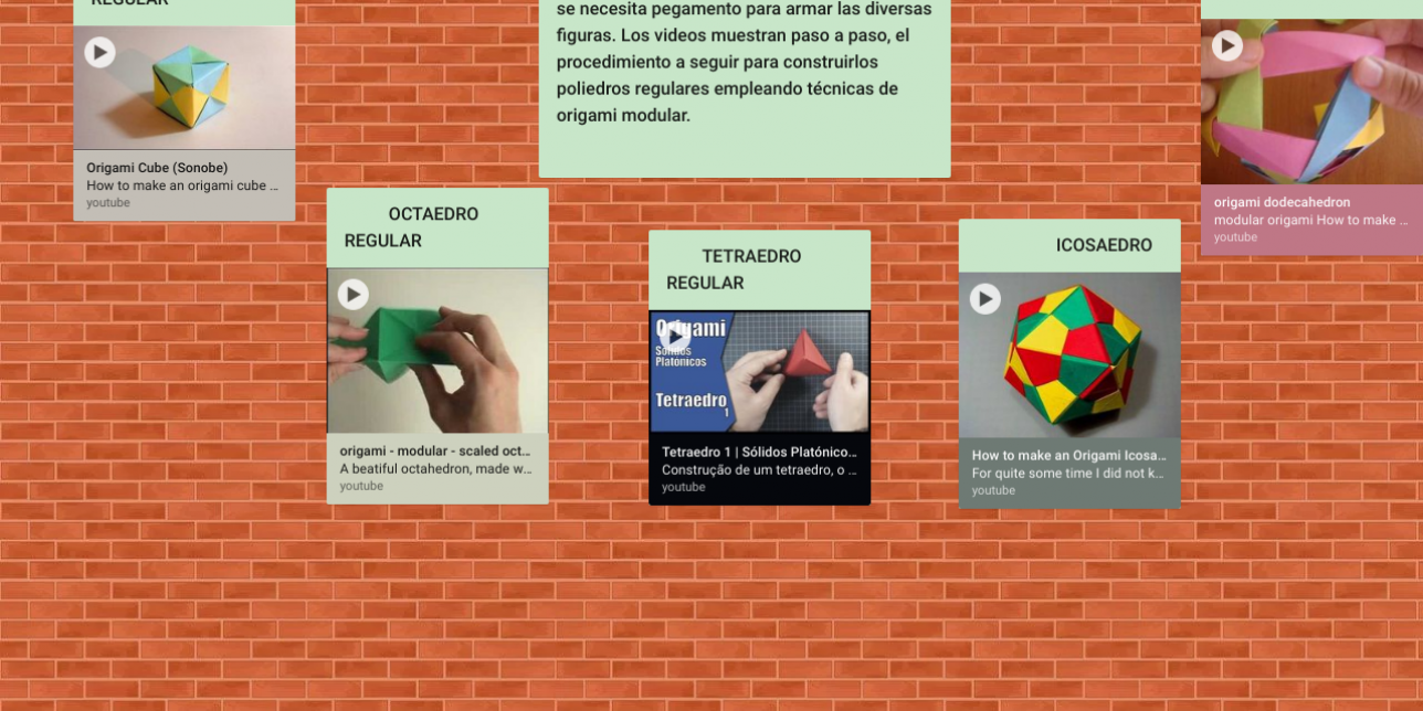 Imagen del muro en el cual se encuentran los cinco videos