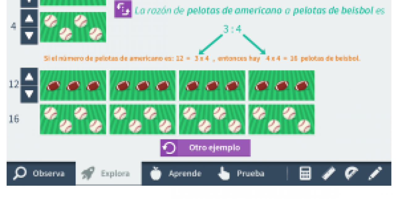 Imagen que expone un ejemplo gráfico de la relación de proporcionalidad matemática denominado razón.