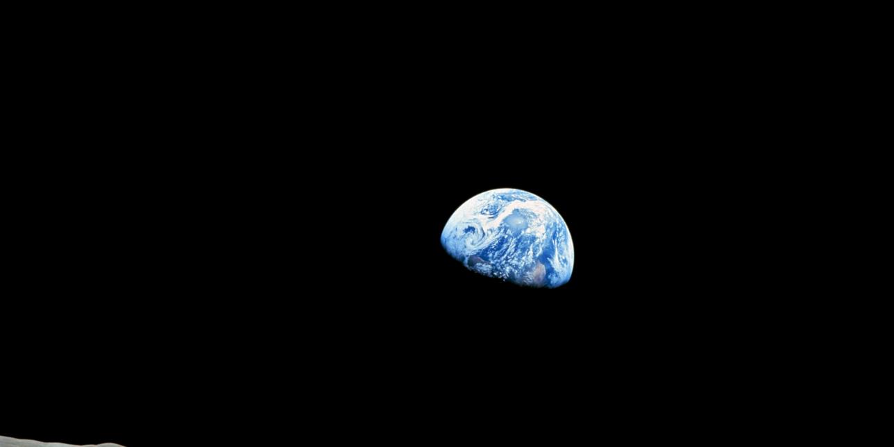 Primera imagen de la Tierra vista desde la Luna por los astronautas del Apollo 8