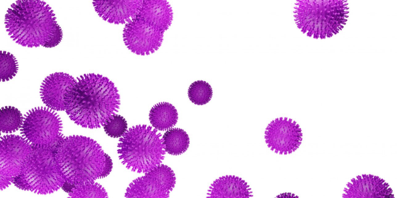 Representación de varios virus COVID-19