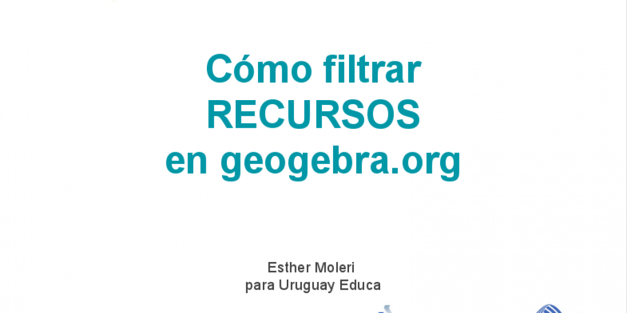 Portada con el titular cómo filtrar recursos en geogebra.org