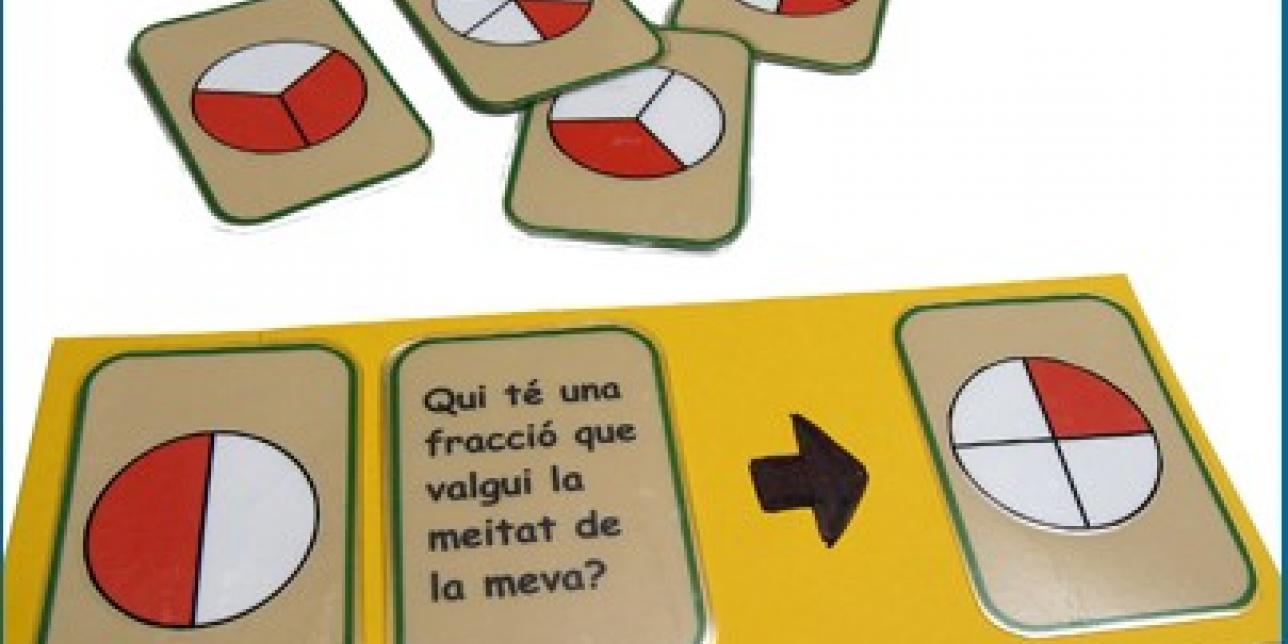 Fichas con fracciones y preguntas para encontrar la que representa la parte del todo dado