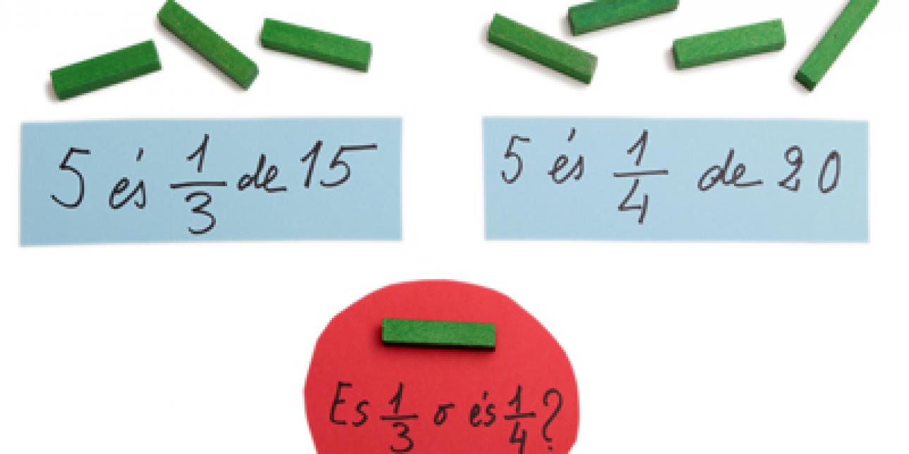 Regletas y fichas con fracciones