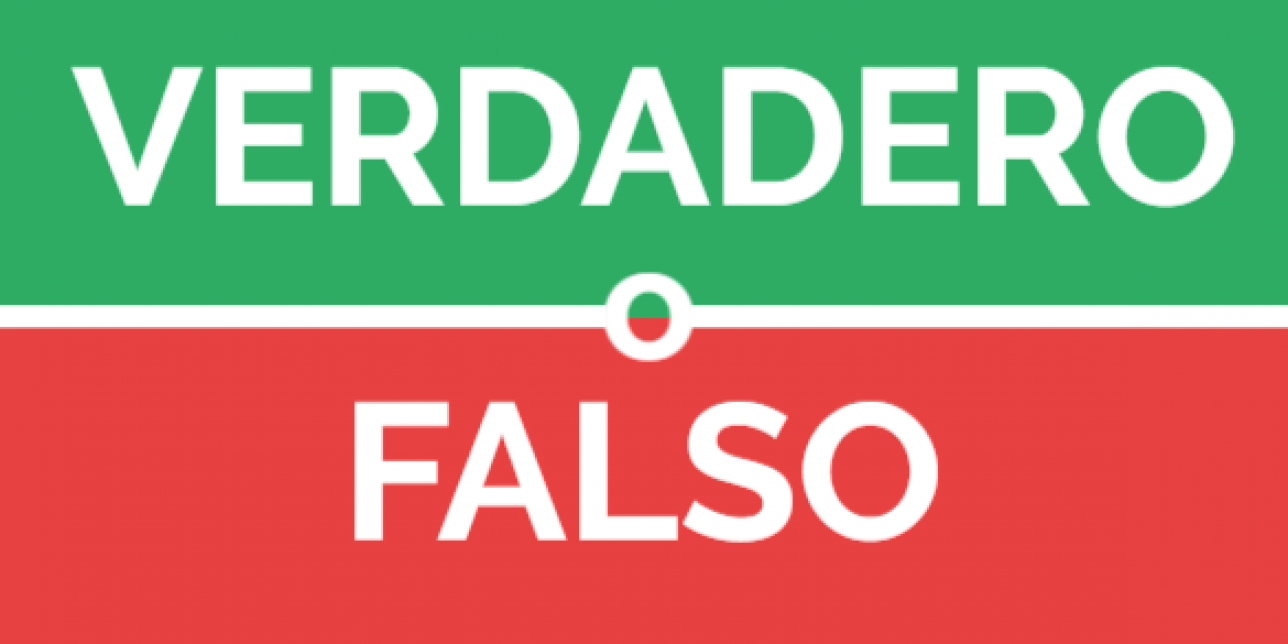 texto "verdadero o falso" sobre fondo de color